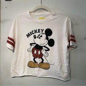 Disney Mickey Mouse Cropped T-Shirt - White